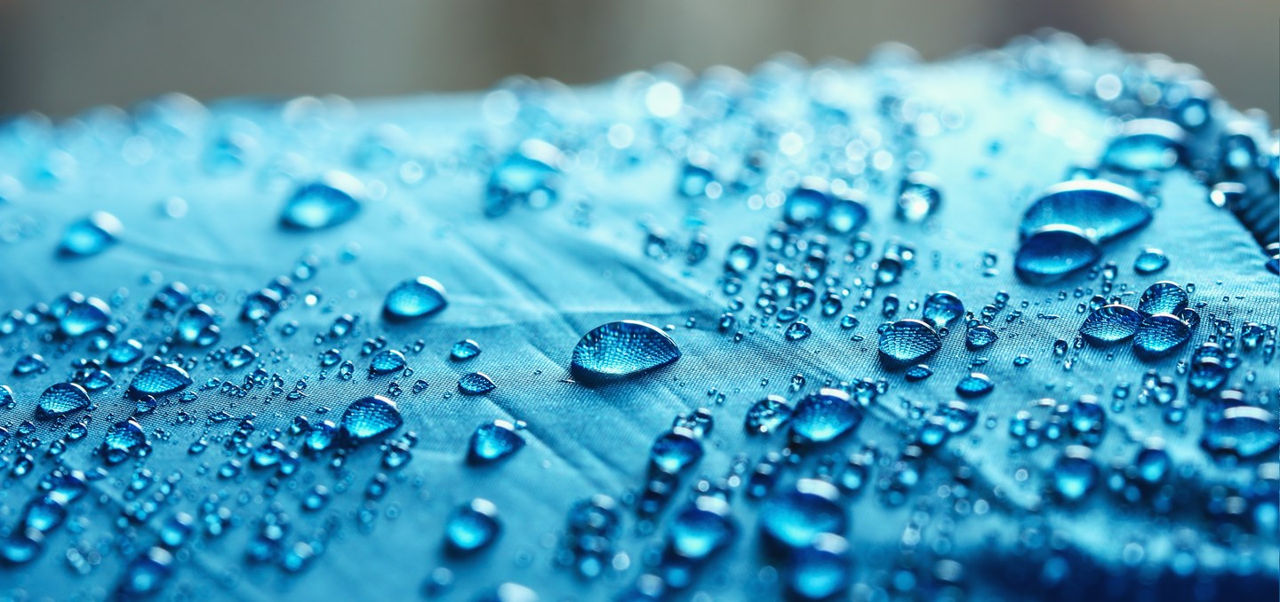 rainwater on fabric